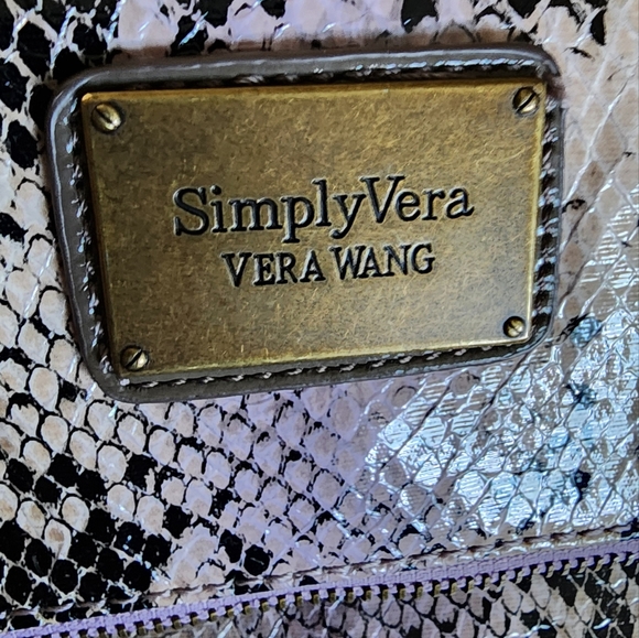 Vera Wang purple snake pattern clutch - Picture 3 of 5
